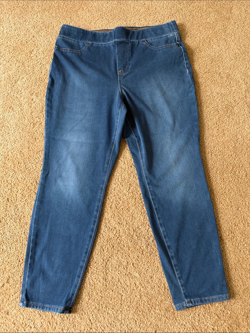 LOGO by Lori Goldstein Medium Blue Pull-On Jeggings